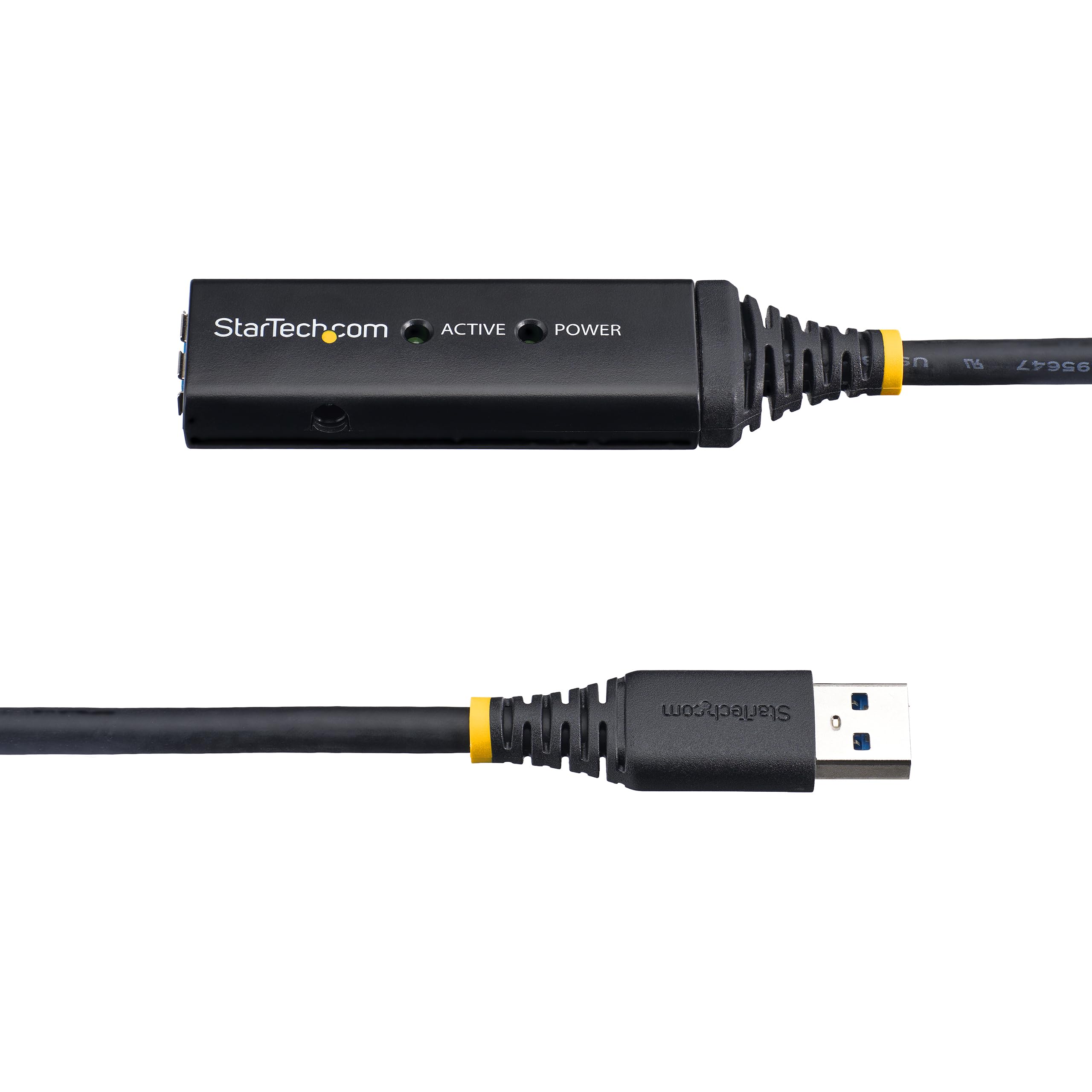 StarTech Cable Extensor Alargador USB 3.0 Activo 5m - USB-A M/H - Negro | Fuente de alimentación externa incluida, Indicador LED azul de estado, Plug and Play