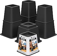 Vista 10 de Lufia Elevadores de muebles de cama resistentes, apilables, elevadores de cama para sofá, mesa, sofá, silla o escritorio, juego de 4 elevadores