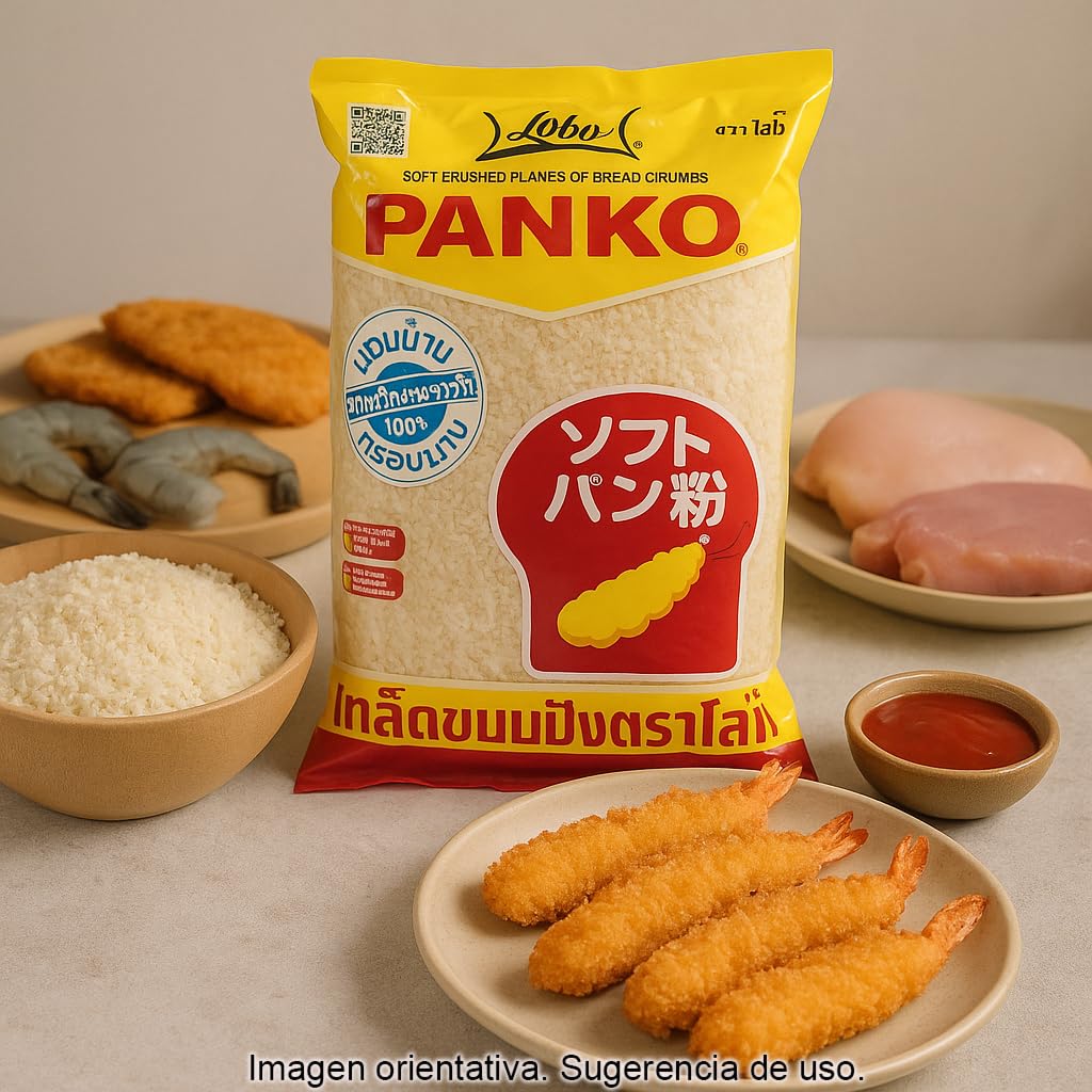 Panko Japonés 1 kg Pan Rallado en Escamas para Rebozados Crujientes Tempura Tonkatsu Airfryer Horno