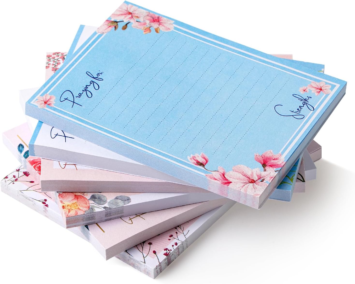 Mr. Pen- Floral Lined Sticky Notes, 3" x 4", 6 Pads, 60 Sheets/Pad