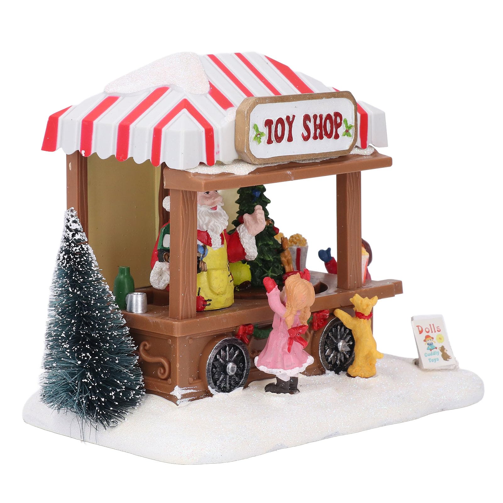 Caja de música con luz para el hogar, coche comedor luminoso con música navideña, adorno decorativo de escritorio para Navidad con alegres melodías festivas, decoración navideña de (árbol de navidad)