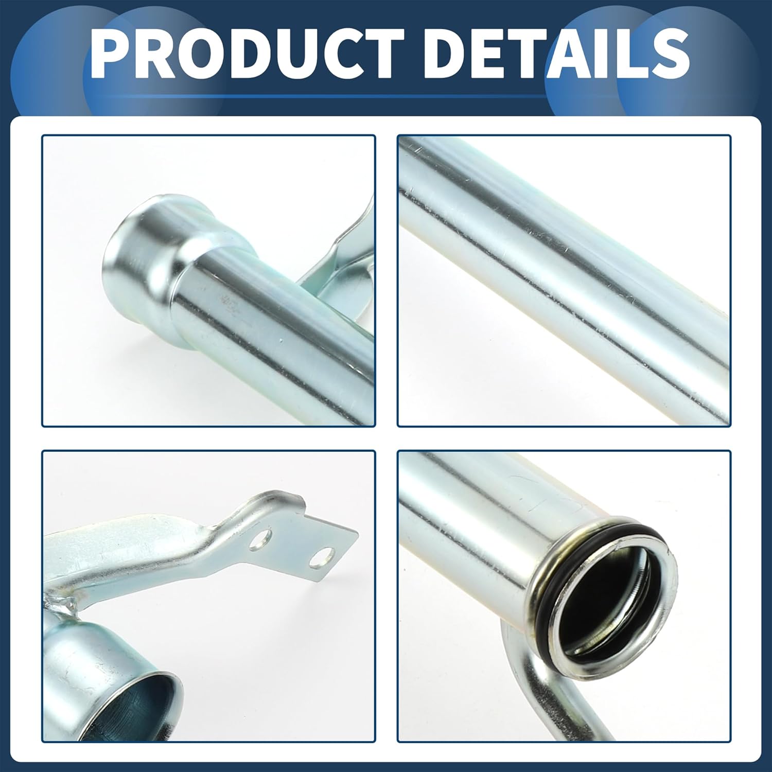HVAC Heater Hose Water Pump Tube Pipe No.MD125265 for Dodge Grand Caravan 1989-2000 Metal Silver Tone Good Sealing