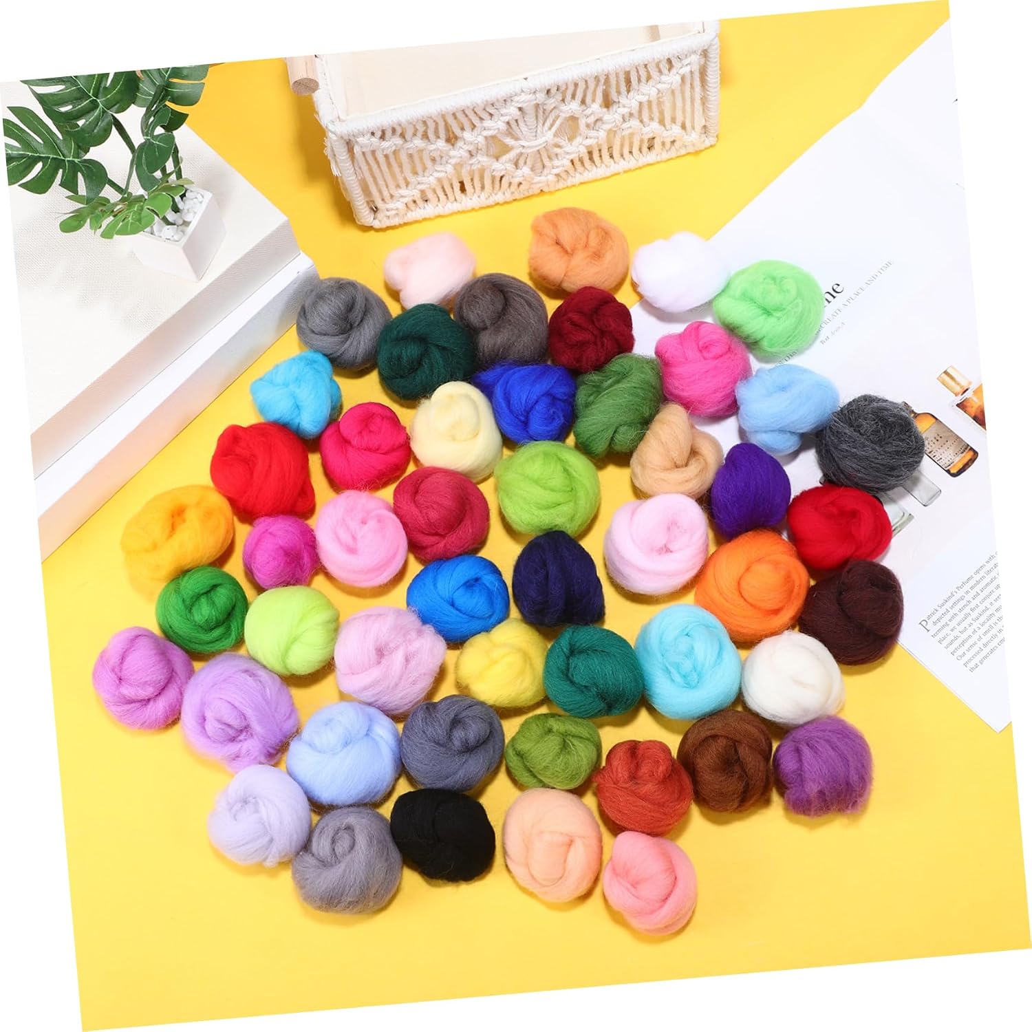 ULDIGI 1pack Needle Felting Wool Colors of for Crafts for Needle Felting Projects Making and Creative Art Projects