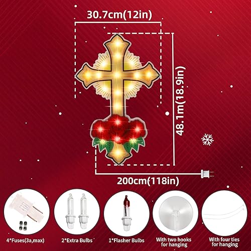 Miniatura 68 de LAMPHOME Silueta de ventana de Navidad con forma de copo de nieve de 17 pulgadas, 20 L, decoración para fiestas, hogar, patio, césped, jardín