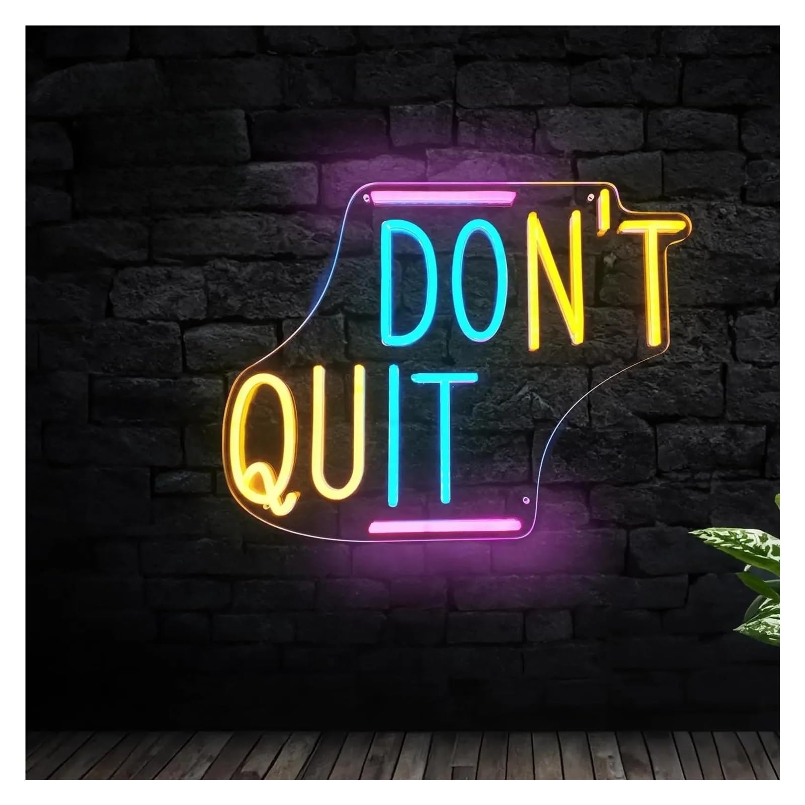 LEMST Sign Lamp Don't Quit Neon Sign USB Powered Neon Lights for Bar Hotel Airport Bedroom Wall Decor 25.4cmx38.1cm