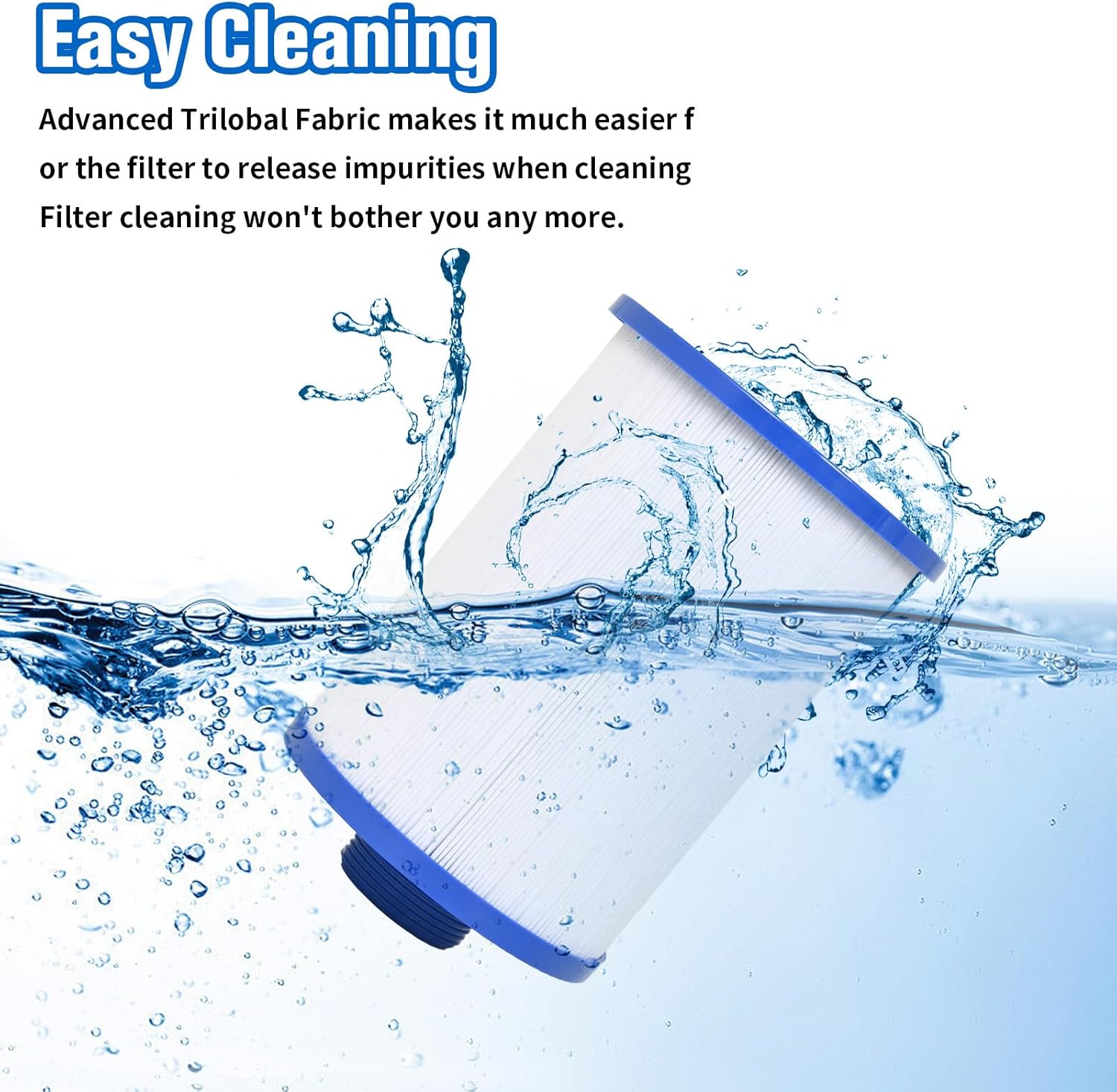 4CH-23 Spa Filter Replaces PFF25TC-P4,Spa Filter Compatible for Unicel 4CH-23, for Filbur FC-2400, Lifesmart 303263,FF-100, XLS-442, SD-00206, AK-90032 Hot Tub Filter (1 Pack)