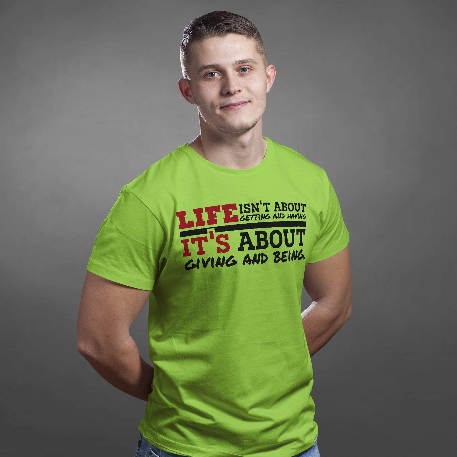 Life Its Shirt - Camiseta Unisex con Frase inspiradora Personalizada para Hombre - Camiseta motivadora Positiva con Lema de motivación en inglés