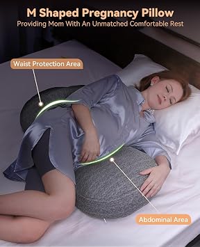 Pregnancy Pillows Breathable Material, Pregnancy Pillow for Sleeping Portable, Compact Maternity Support for Belly, Back & HIPS,Pregnancy Pillows for Sleeping,Comfortable