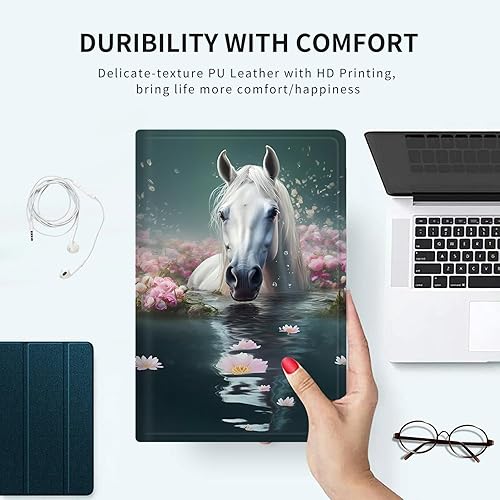 Vista 19 de Funda para Kindle de 6 pulgadas (11.ª generación, versión 2024/2022) delgada de piel sintética, ajustable, multiángulo, Smart Shell con función