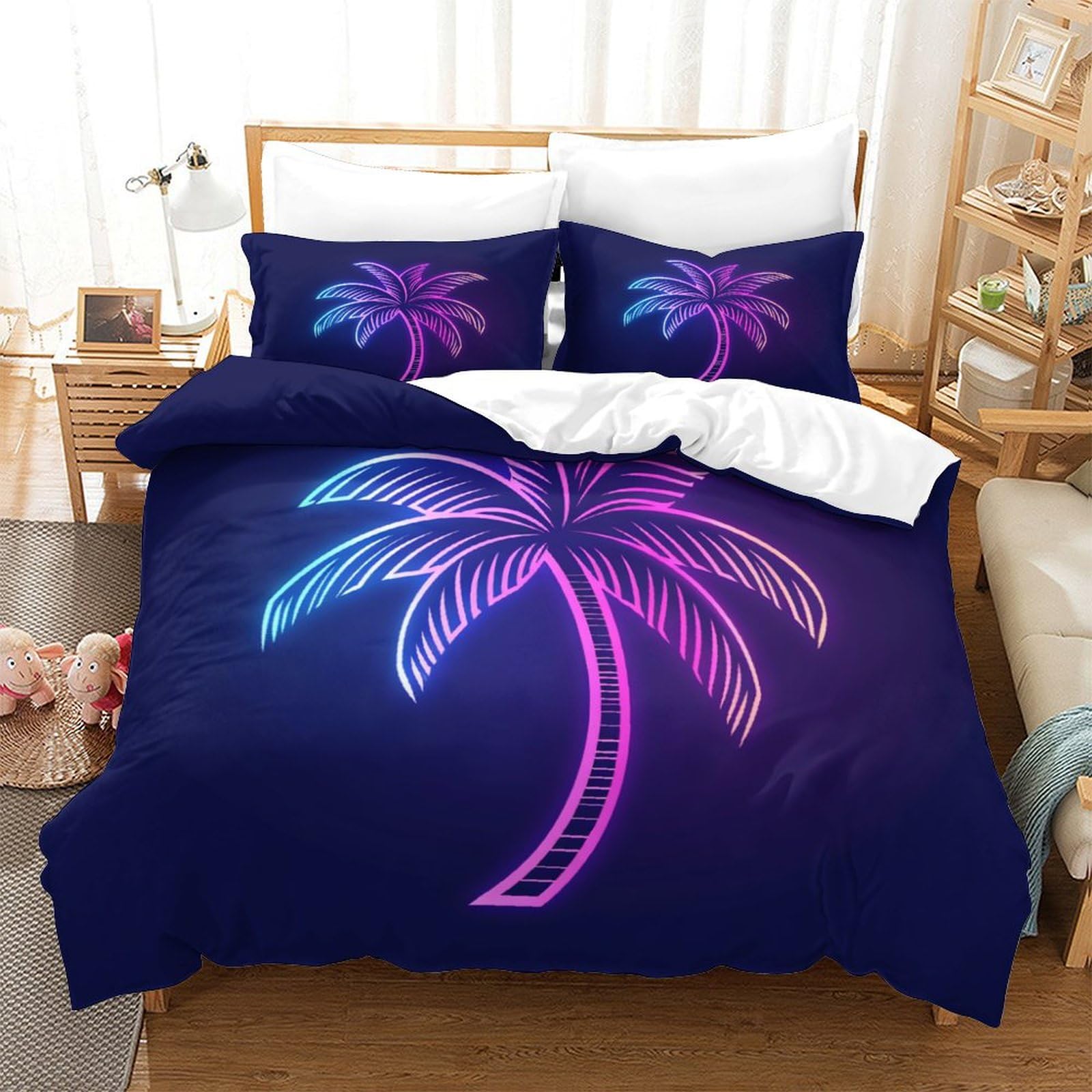 Housse de couette cocotier respirante pour une chambre ambiance évasion et tropiques