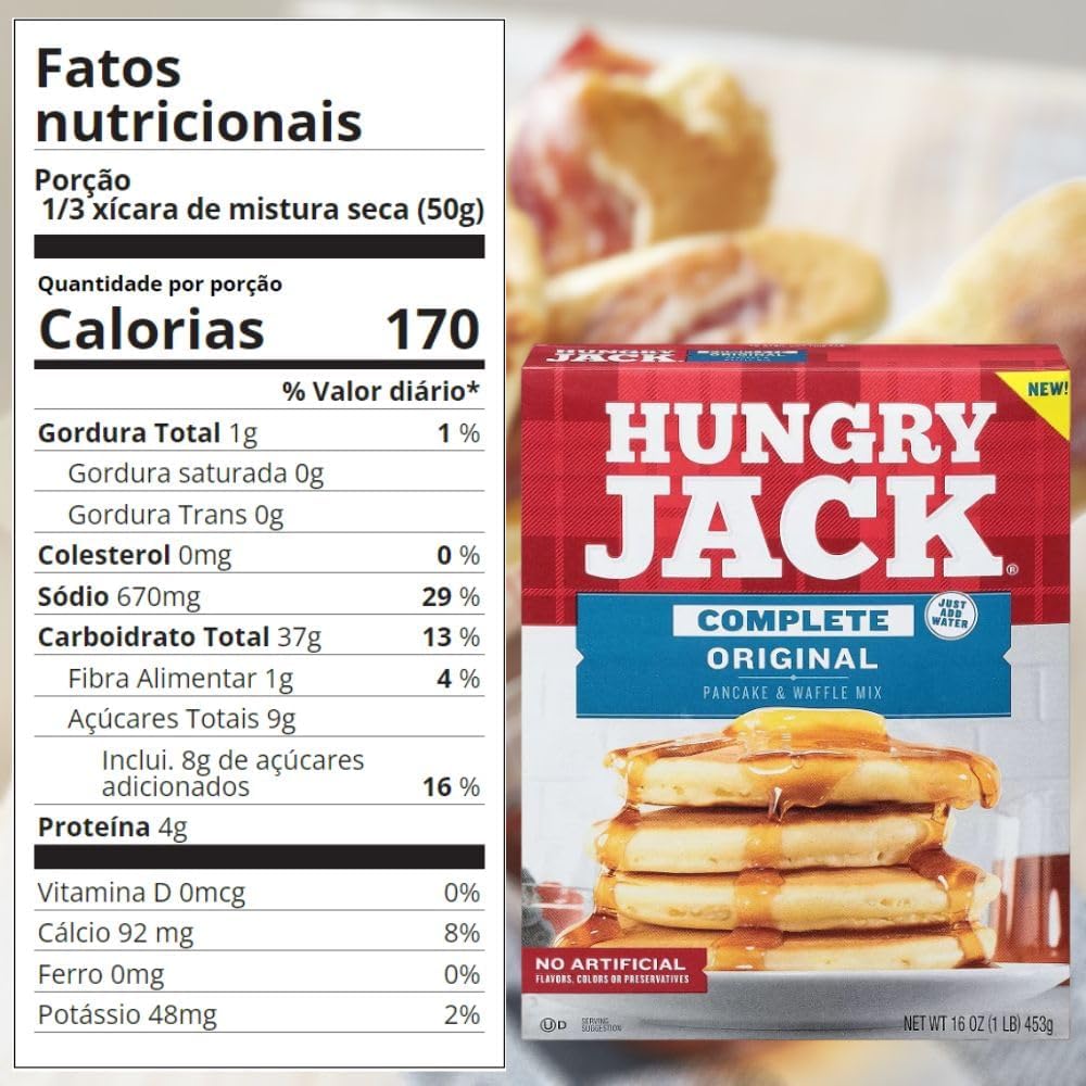 Hungry Jack Original Massa Para Panqueca e Waffle Mix 453g