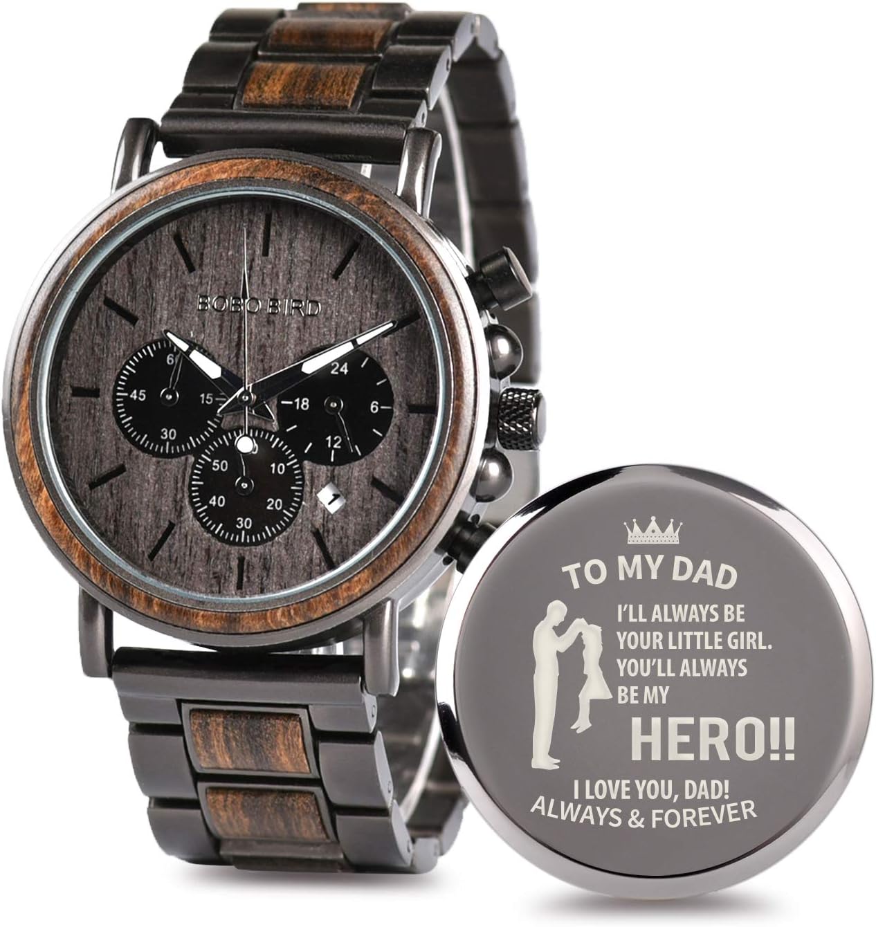 Engraved Wooden Watch for Boyfriend My Man Fiancé Husband Customized Personalized Wood Watches for Men Birthday Anniversary Personalized Watch