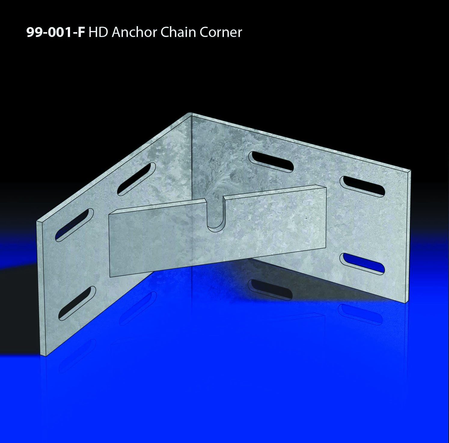 Dock Edge Floating Dock Heavy Duty Anchor Chain Corner, Galvanized, 1/4"