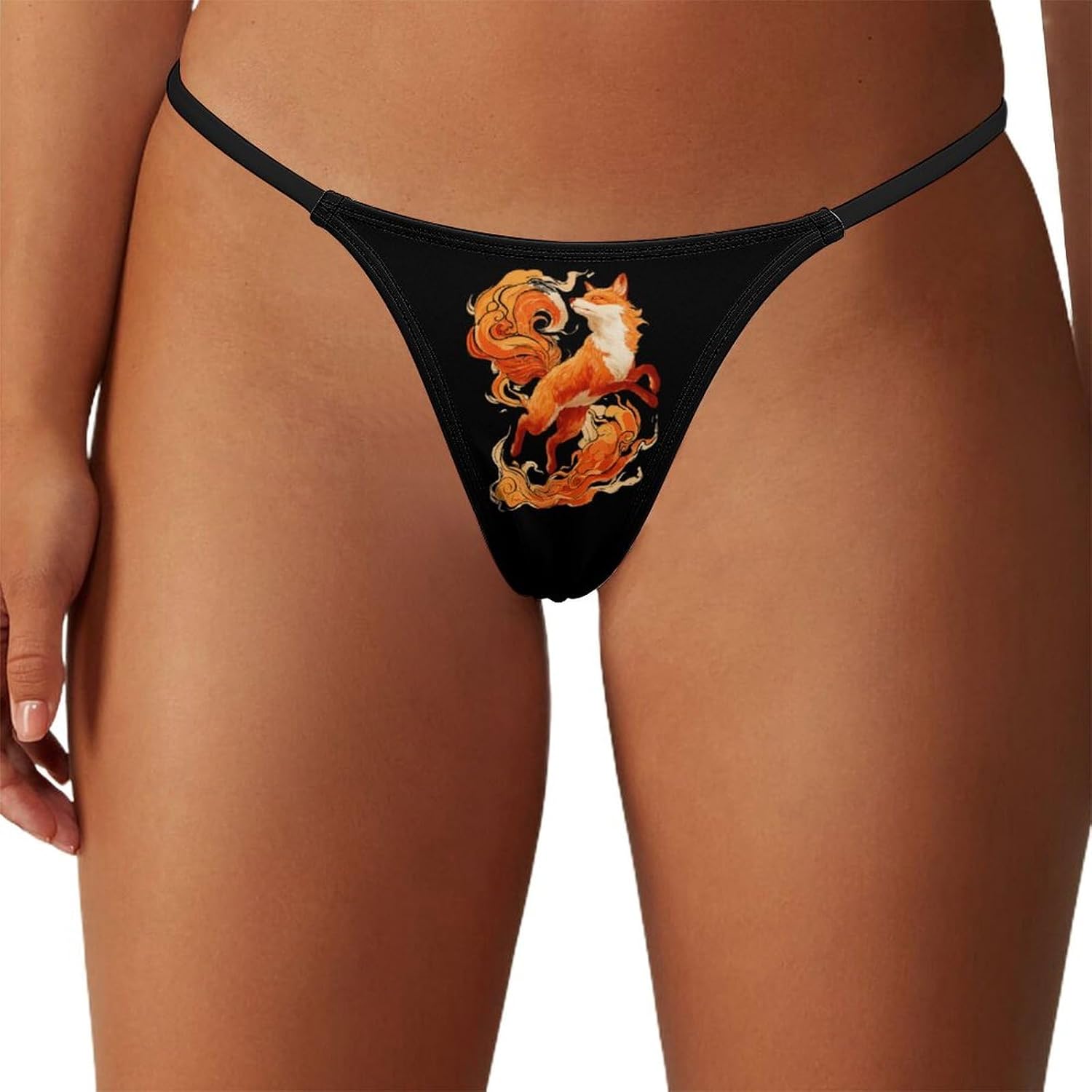 Flame Fox Auspicious Clouds Women's G-String Thong Underwear T-Back Panties Low Rise Underpants