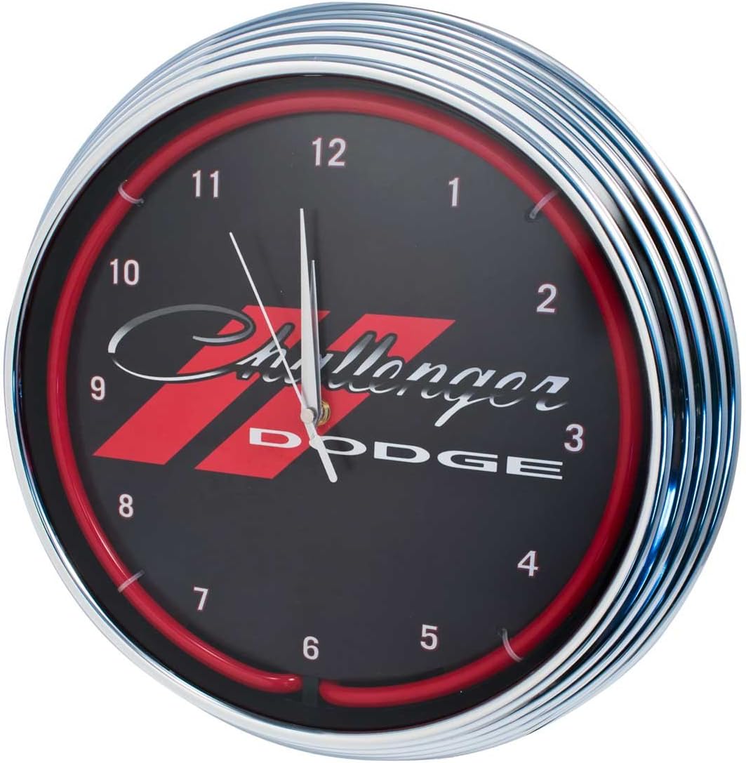 Blue Oval Industries Neonetics Red Neon Wall Clock 15-Inch for Challenger