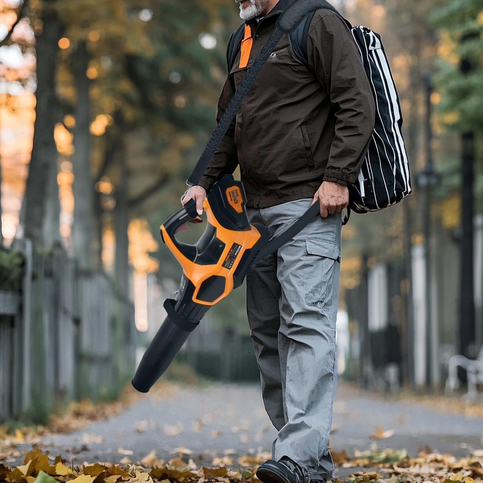 Uniwersalny pasek na ramię do dmuchawy do liści i trymera sznurkowego, kompatybilny z EGO Power+/do LEAPUL/do DEWALT/do MZK/do Greenworks/do EWORK/do LAZYBOI i innych dmuchaw do liści bezprzewodowej