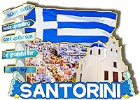 Vista 1 de Santorini Grecia - Imán de madera 3D para nevera, recuerdos coleccionables, decoración hecha a mano, artesanías, 4