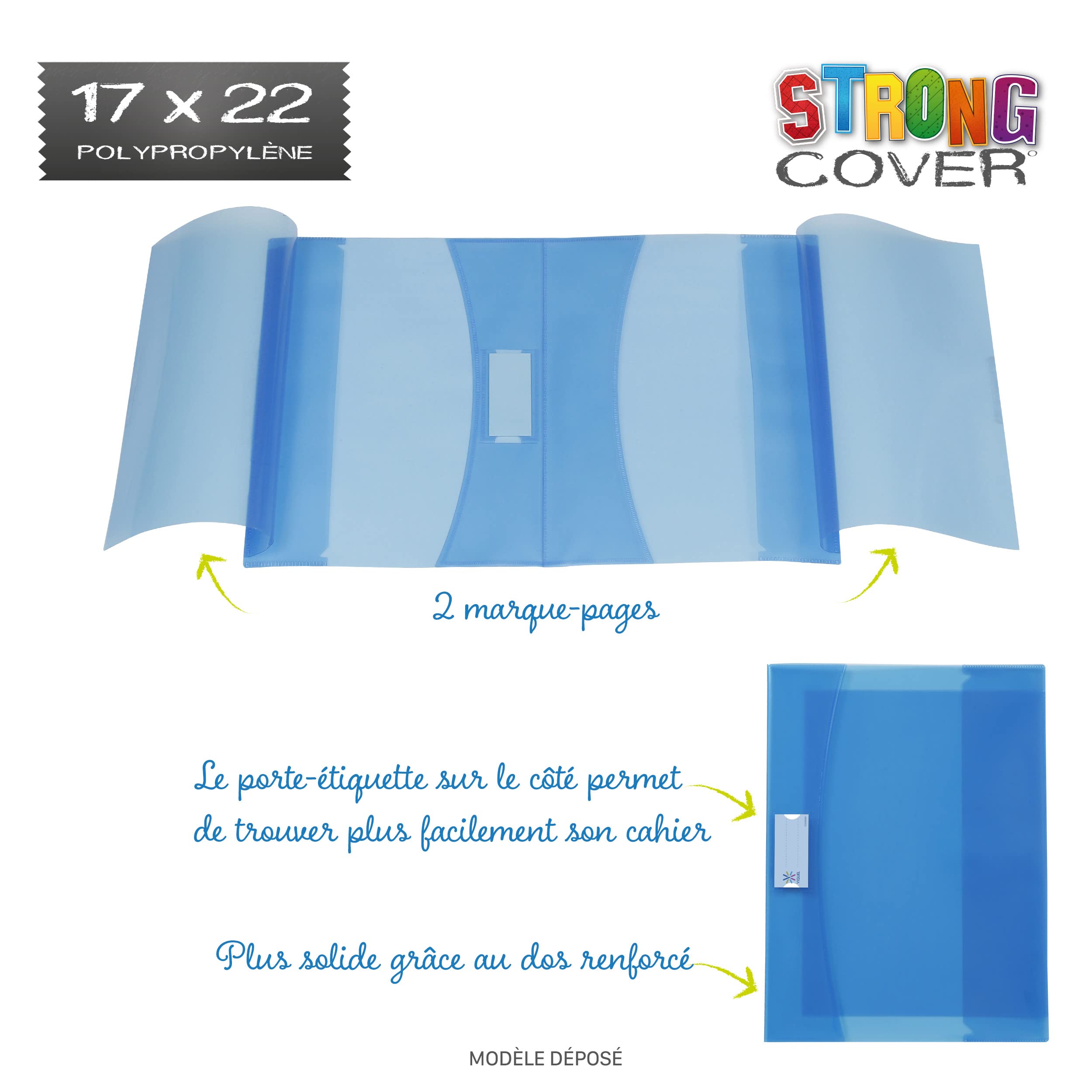 Lot De 50 Protège-cahiers Viquel 17x22 Cm – Transparents Avec Rabats, Dos Renforcé – Assortiment De Couleurs