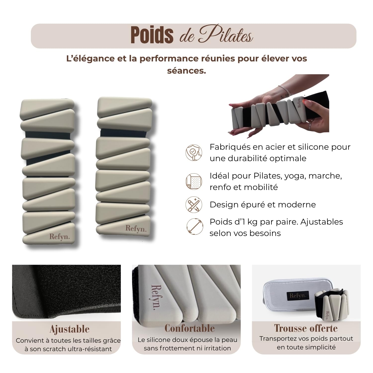 Kit Pilates Maison avec Poids Chevilles, Anneau, Bandes Résistance, Ballon, Cercle - Fitness, Yoga, Musculation