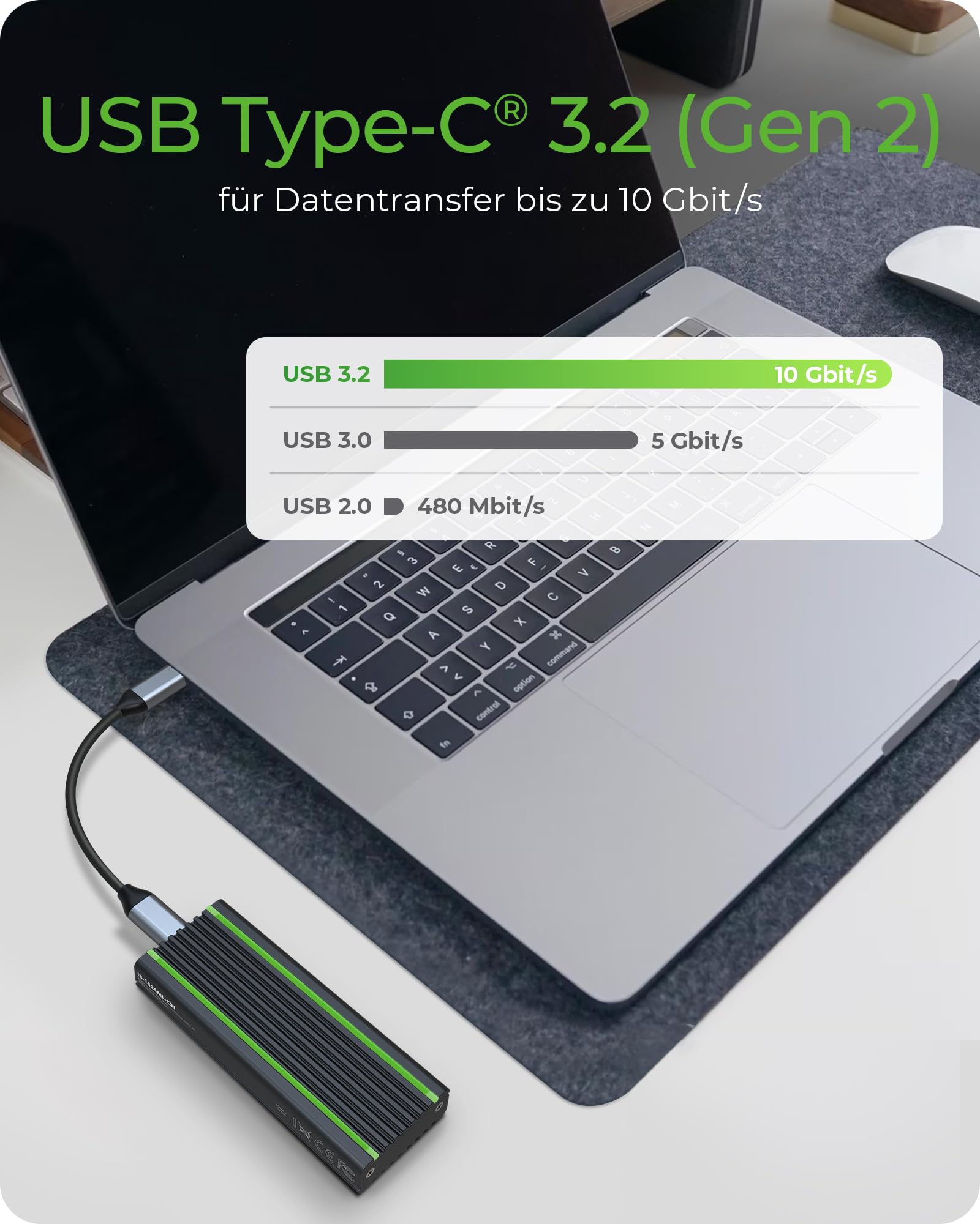 Icy Box IB-1824ML-C31 Obudowa do Dysku Twardego SSD, Czarny
