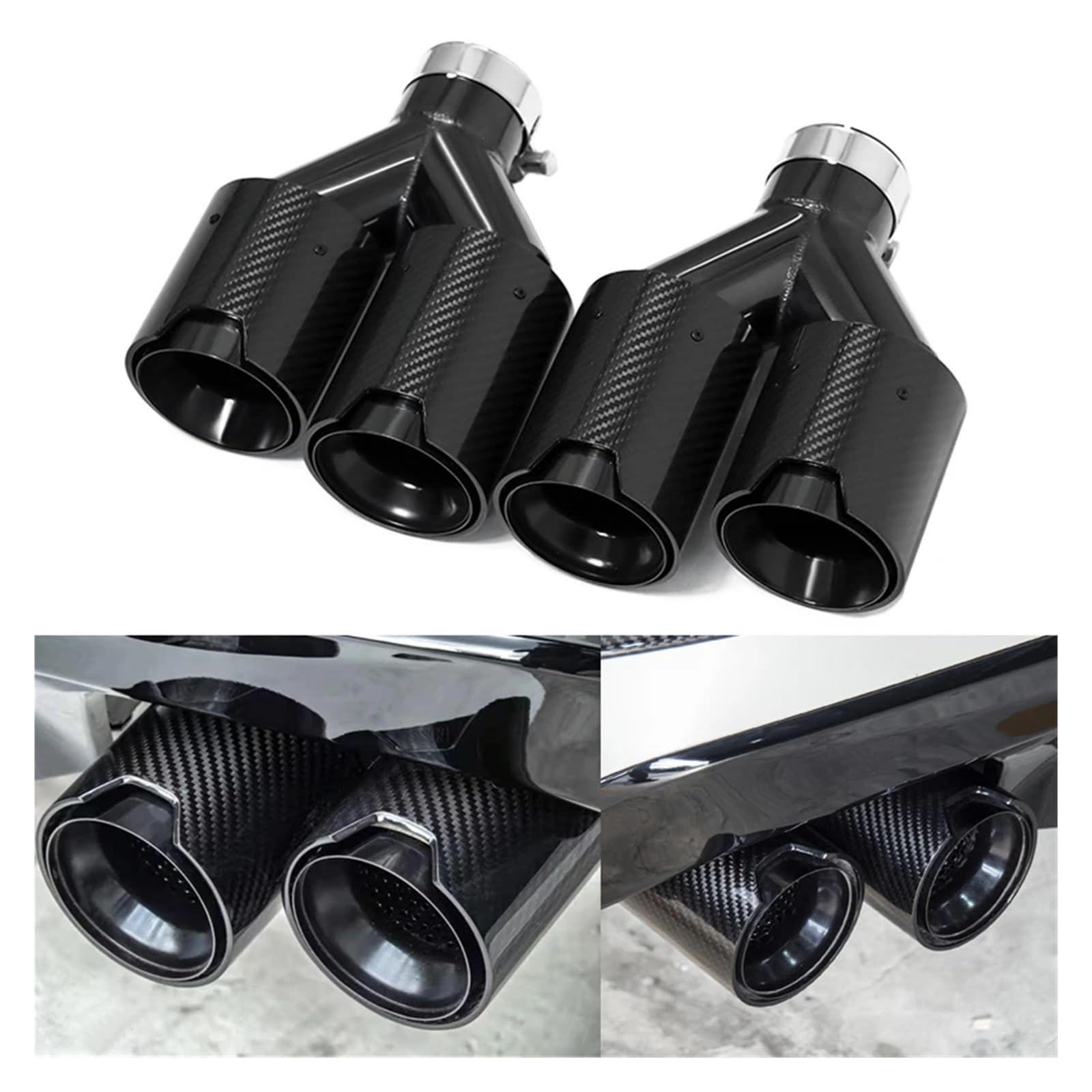 Tubo de escape Punta de para escape acero inoxidable para BMW Universal para puntas, silenciador tubo para
