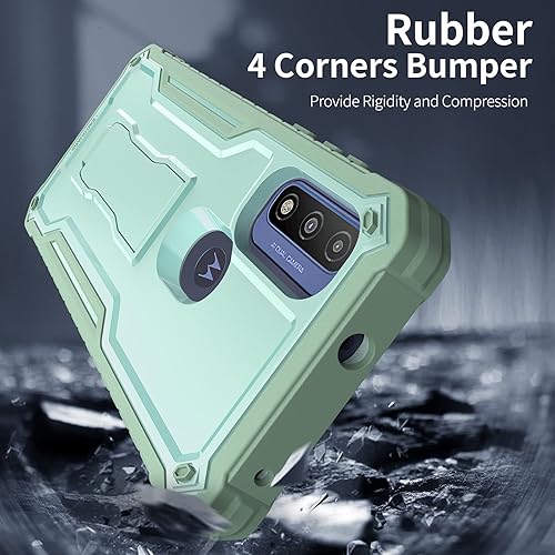 Miniatura 5 de ExoGuard Funda para Moto G Pure, funda de goma a prueba de golpes de cuerpo completo con protector de pantalla de vidrio templado con soporte Verde