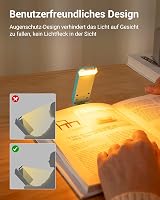 DEWENWILS Olvasólámpa 3 Fényerőszinttel - USB Tölthető Könyvlámpa Szemkímélő Borostyán Fénnyel, Állítható Fejjel, Utazáshoz, Éjszakai Olvasá 5
