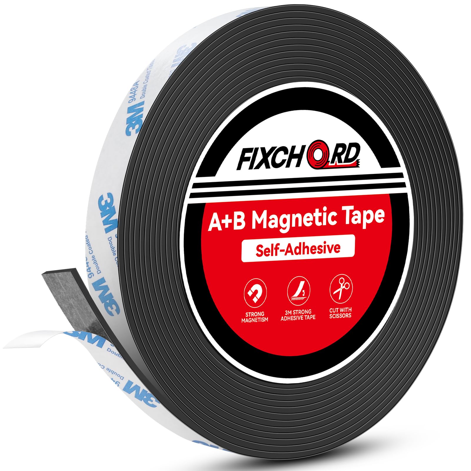 A+B Magnetic Tape for Fly Screen, Mosquito Nets & More, Magnetic Strip, Magnetic Tape Roll, Magnetic Tape Strips Self-Adhesive Strong 6m*15mm