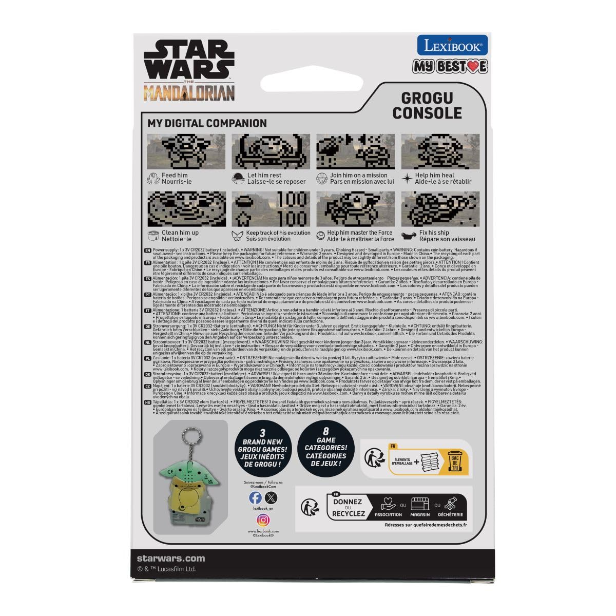 Lexibook, Star Wars, My Best-E® Spielkonsole, LCD-Bildschirm, 3 Spiele enthalten, Grogu Interaktives Training, Star Wars Universum, Grün, JLMB10SW
