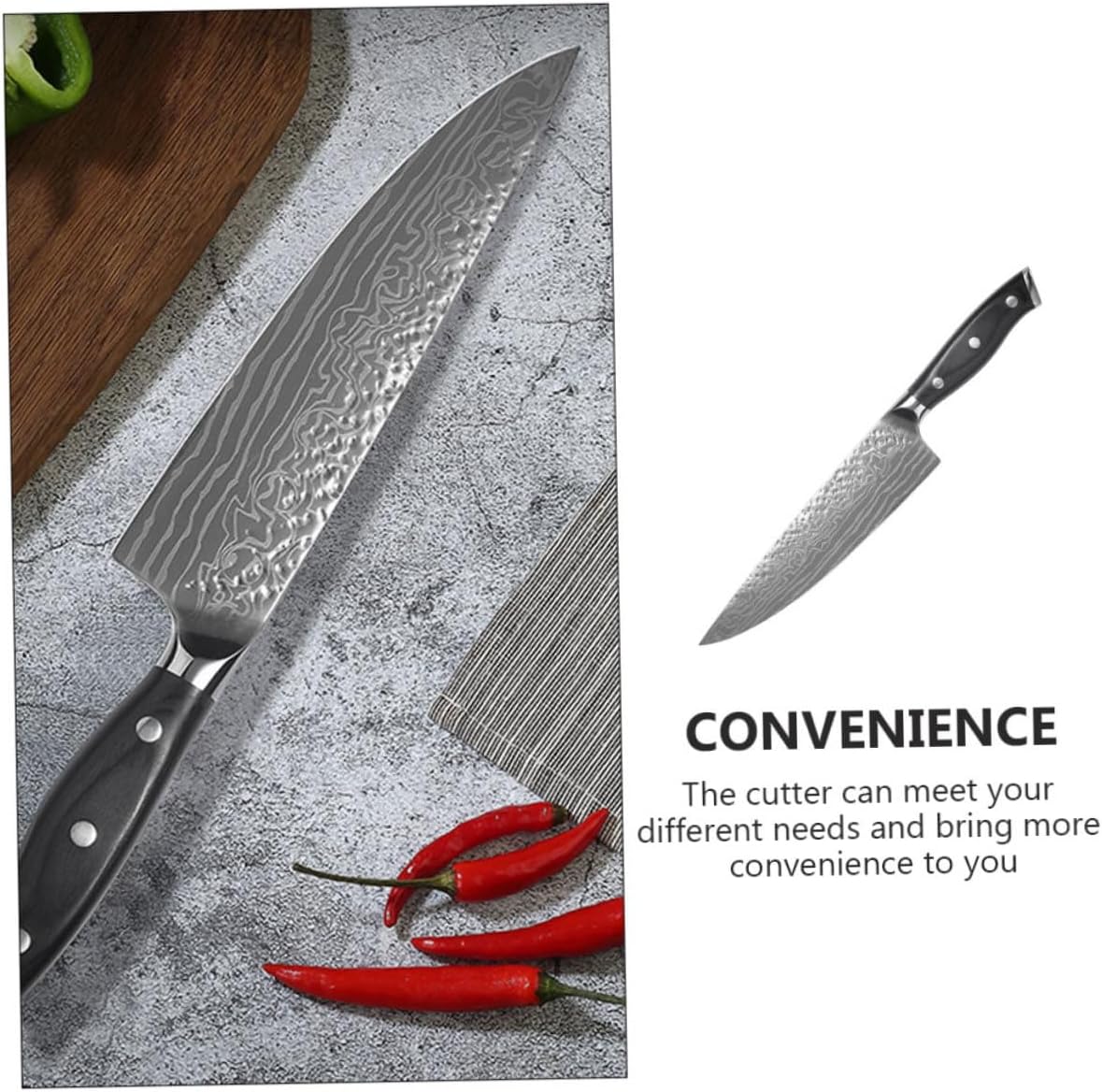 Stainless Steel Cleaver Chef's Cutter Full Ergonomic Gyuto Chef Ultra Kitchen Tool Meat Chopper