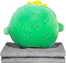 Travel Blanket and Pillow with Cover 3 in 1, Nap Blanket, Car Cde Backrest Cushion for Kids Boys Girls Soft Gifts for Adults (Cactus)