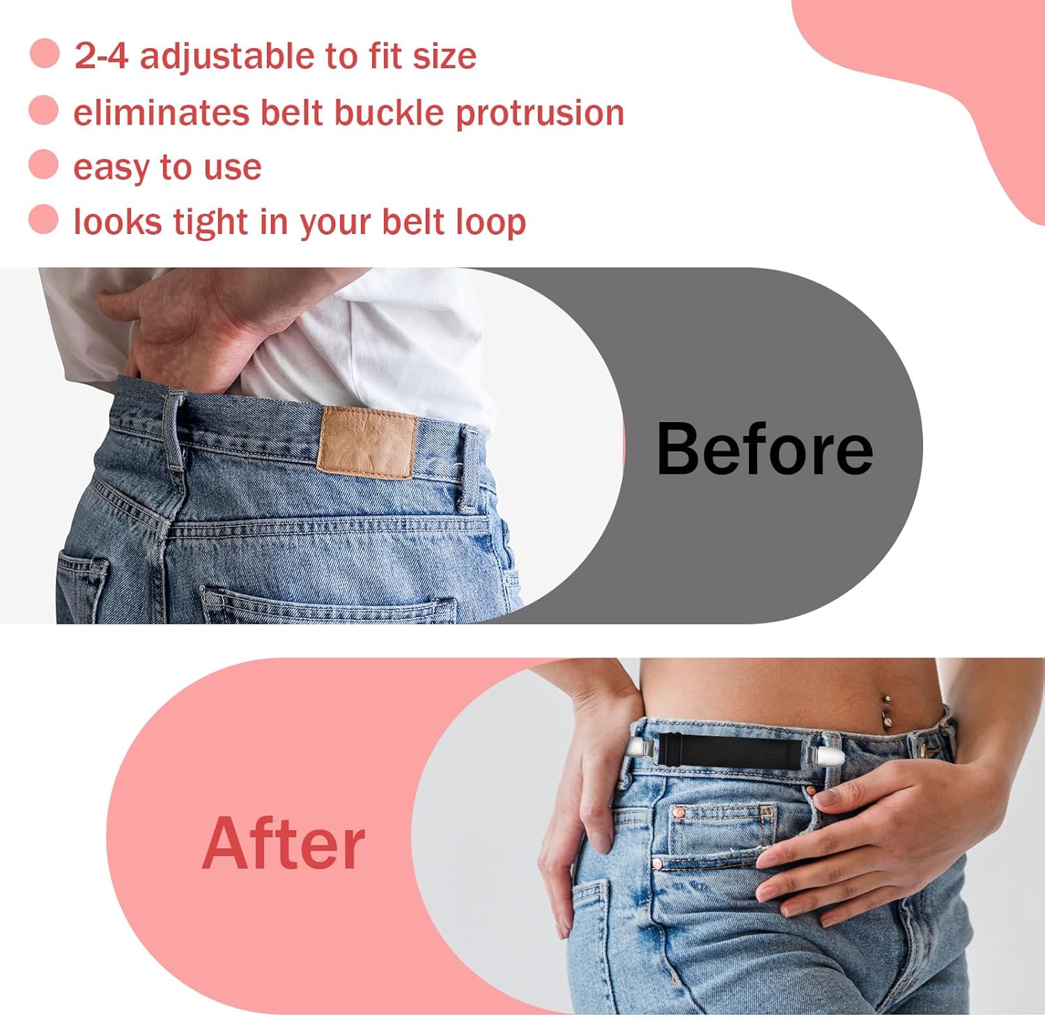 6 PCS Waist Cincher Clip, Adjustable Elastic Dress Clips Back Cinch Clothes Clips to Tighten, Waist Tightener Clip for Men and Women Pants Shirt Dress - Image 2