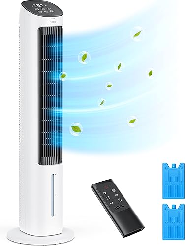 Miniatura 2 de Dreo Ventiladores de torre que soplan aire frío, enfriador de aire evaporativo de 40 pulgadas, ventilador de refrigeración para dormitorio con
