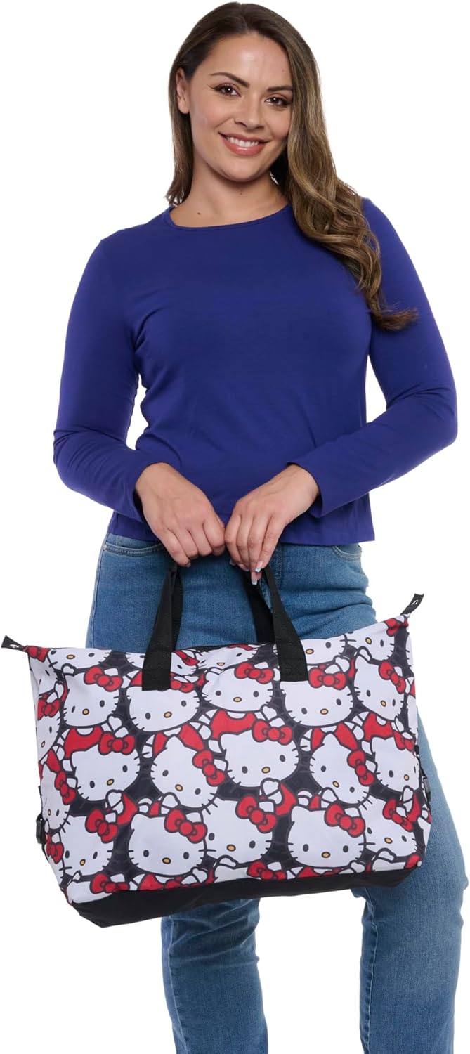 Hello Kitty Tote Duffel Bag All Over Print Weekender Travel