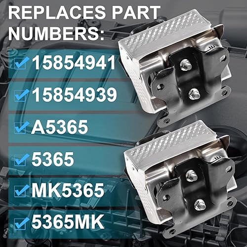 Miniatura 3 de 2 soportes de motor con escudo térmico, derecho e izquierdo, compatible con Chevy Cadillac y GMC 2007-2014, Escalade, Silverado, Suburban, Tahoe,