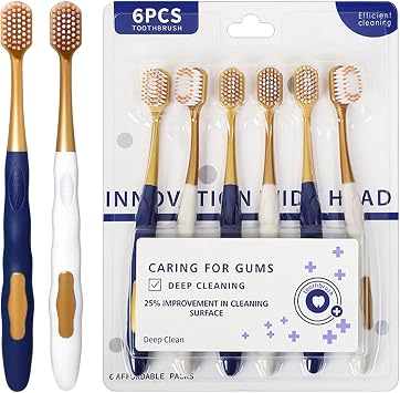 Tooth Brush-Extra Soft ToothBrushes for Adults,Firm Medium Toothbrush Soft Toothbrushes for Adults Sensitive Gums,Home Travel Toothbrush 6 PCS, Medium