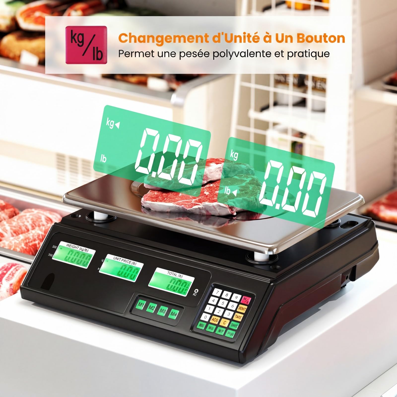 COSTWAY Balance de Cuisine Professionnelle 40 kg | LCD Balances Alimentaire, Comptant les Échelles, Balance Électronique de Cuisine, pour Restaurant, Traiteurs, Commerces