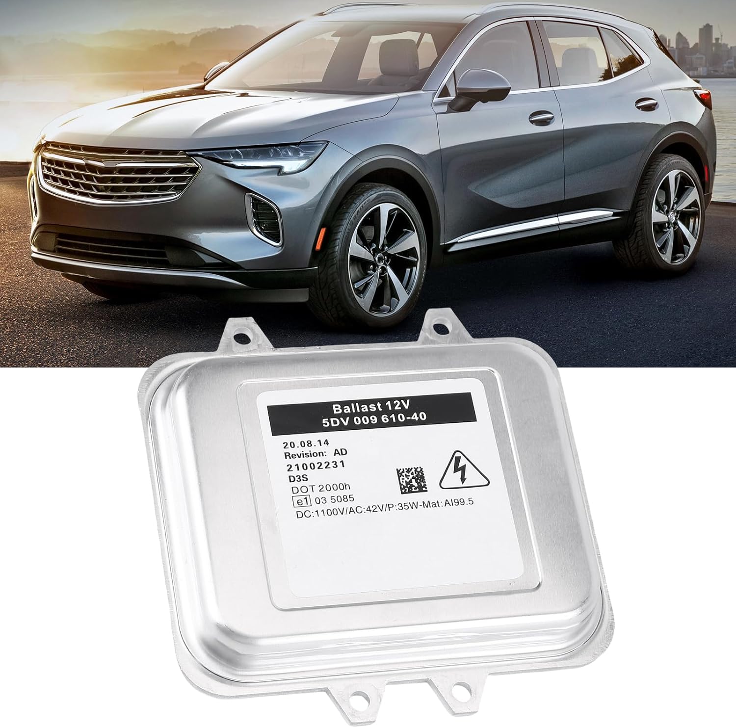 5DV009 61040 HID D3S Xenon Ballast Headlight Control Unit Module compatible for Envision 2016-2020, Jaguar XE 2017-2019, Regal 2014-2017, Porsche Cayenne 2015-2018 5DV009 610-40,958-631-597-01