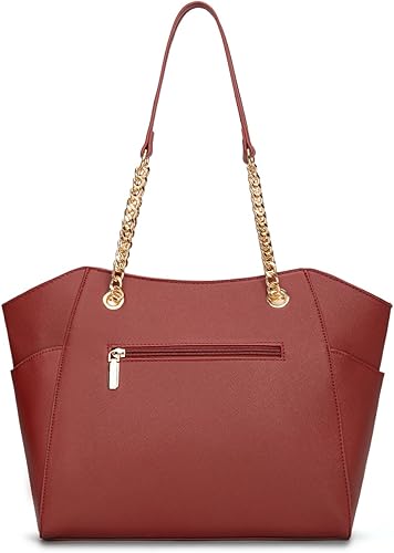 Vista 83 de Montana West Bolso de mano para mujer con asa superior con cadena Gris/Negro,M Café,M Deep Rose Rojo,verde, (M Green),Beige,Monograma