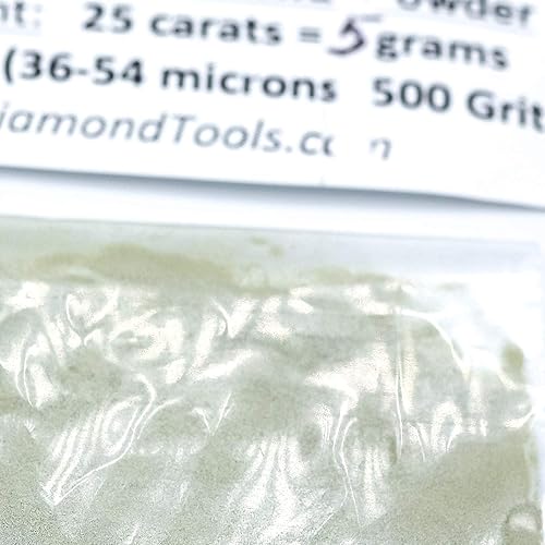 Miniatura 5 de TechDiamondTools Polvo de diamante para pulir vidrio, cuarzo, mármol, piedra, piedra, parabrisas, travertino, grano 500  36-54 micrones  25 quilates