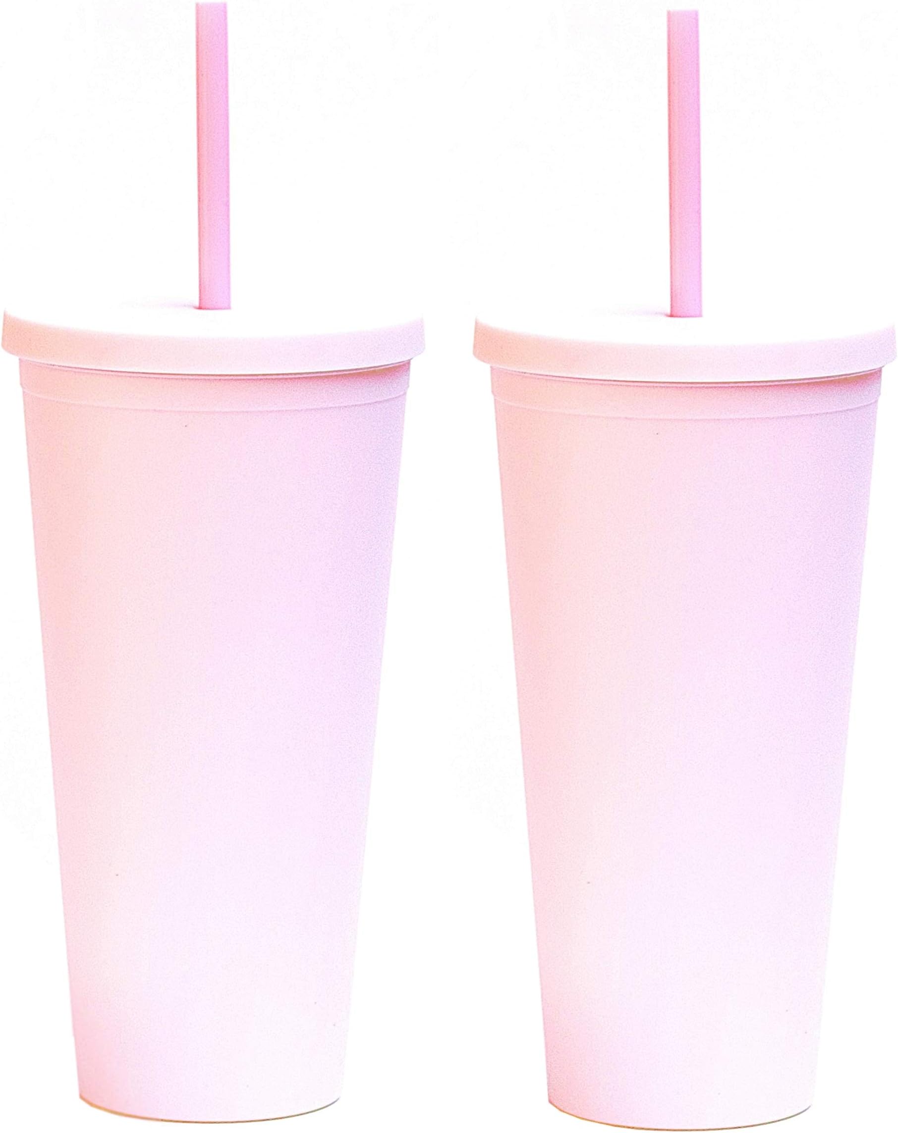 Acrylic Tumbler - Set of 2 (22oz Blush Pink)
