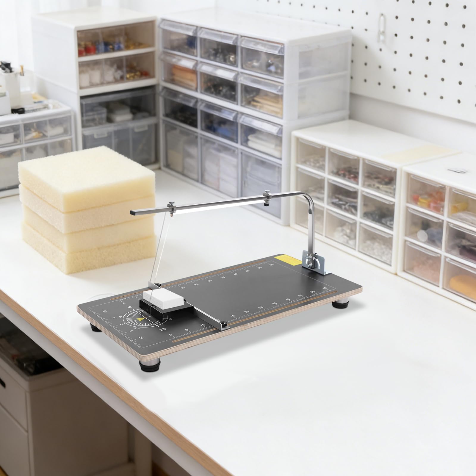 Máquina de corte de espuma de poliestireno de alambre caliente, cortador eléctrico de espuma herramienta de mesa de trabajo para cortar espuma temperatura ajustable 122-572℉