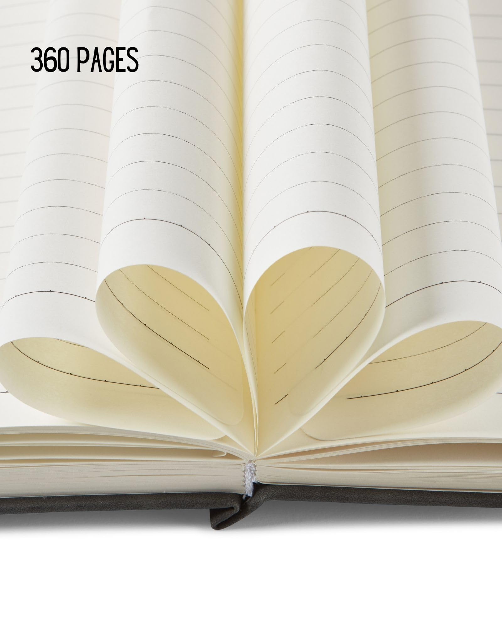 Carnet A5 Ligné 360 Pages Journal Intime Adulte Noir, Cahier d'écriture Aesthetic, Cadeau Femme Homme