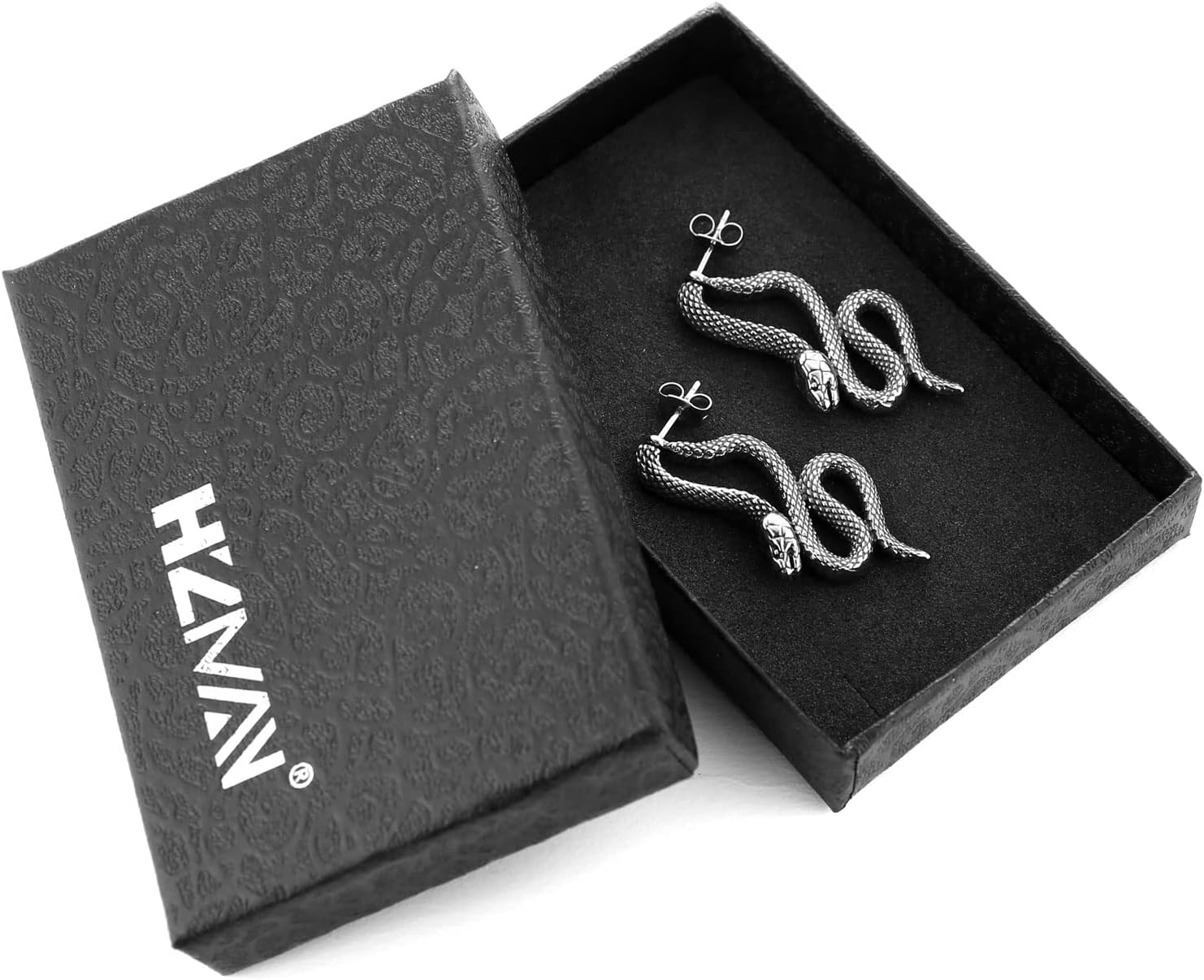 HZMAN Gothic Snake Earring Stainless Steel Punk Hip Hop Green Eye Animal Snakes Piercing Earrings Party Jewelry Gift for Men Women - Image 6