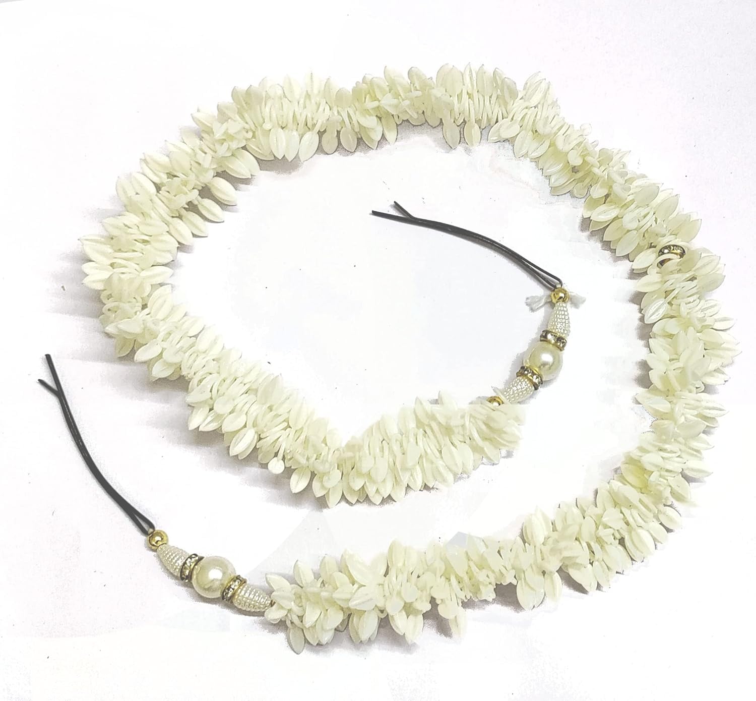 Artificial Hair Gajra For Bun Hair Accessories Set, White (Pack Of 2)