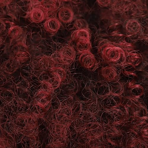 Miniatura 5 de Extensión de cola de caballo rizada con cordón para mujeres negras, extensiones de cabello sintético corto afro Kinkys rizado con dos clips (1B) (18