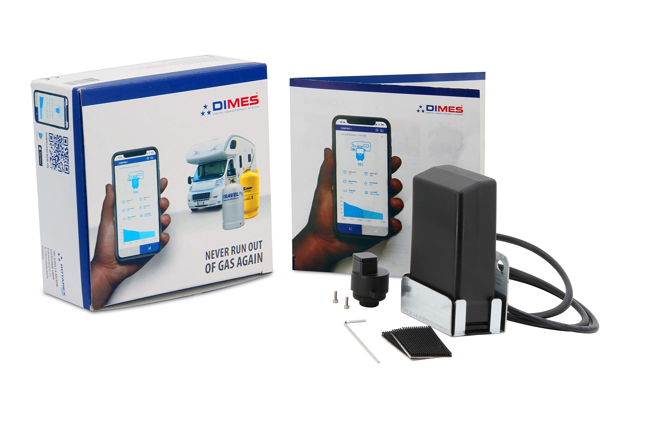 Rotarex DIMES - Monitor remoto Bluetooth para camping con indicador de cantidad residual
