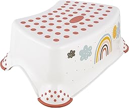 keeeper 1 Step Ladder, Rainbow, for Children from 3 to 14 Years Approx. Non-Slip Function, Tomek, White