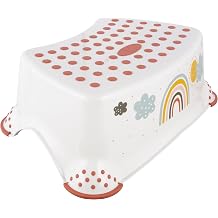 keeeper Rainbow Step Stool from 3 to 14 Years Anti-Slip Tomek White