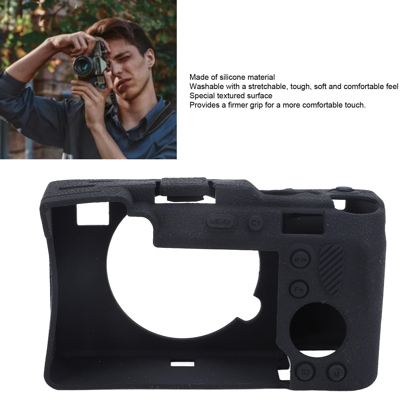 Alomejor Camera Case for A7C II, Textured Silicone Protection